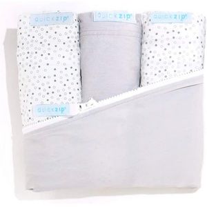 Quickzip Crib Sheets dots and grey cotton for baby